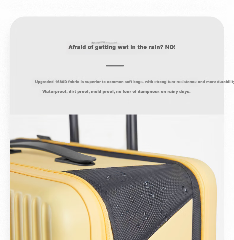 Чемодан CONWOOD, Spinner Wheels Luggage, TSA Approved Trolley Case, Space-Saving PC243, Cheese Yellow, 26 Inches