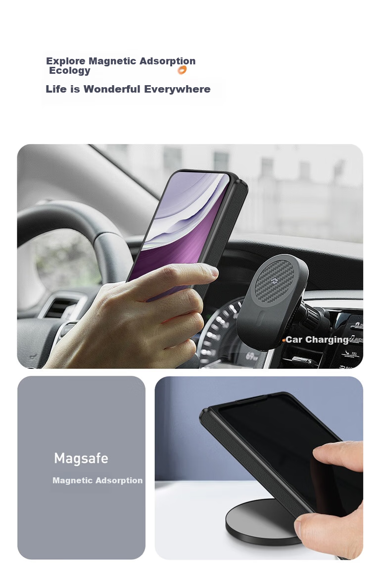 Чехол Amumu для Samsung Galaxy Z Fold7, MagSafe, натуральная кожа, ультратонкий, полный защитный чехол, матовый дизайн