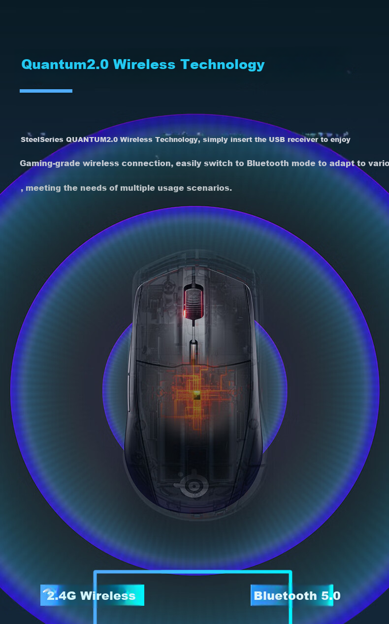 Беспроводная игровая мышь SteelSeries Rival 3 WL Gen 2, Bluetooth + 2.4G, Midnight Black, для FPS/Valorant/Battlefield
