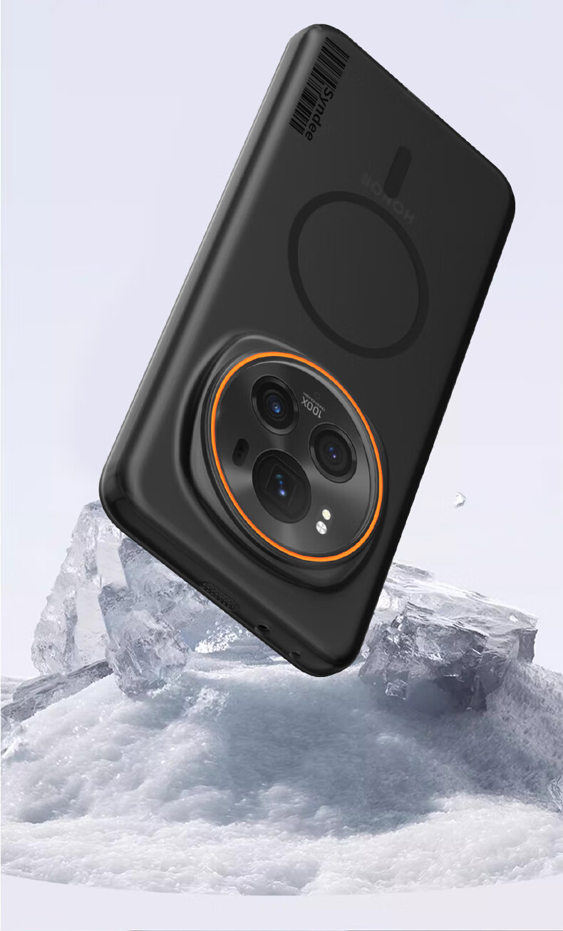 Чехол Baozou для Honor Magic 6 Pro, магнитный, мягкий, полупрозрачный, тонкий, с защитой от отпечатков пальцев, противоударный, противоскользящий, из поликарбоната, черный