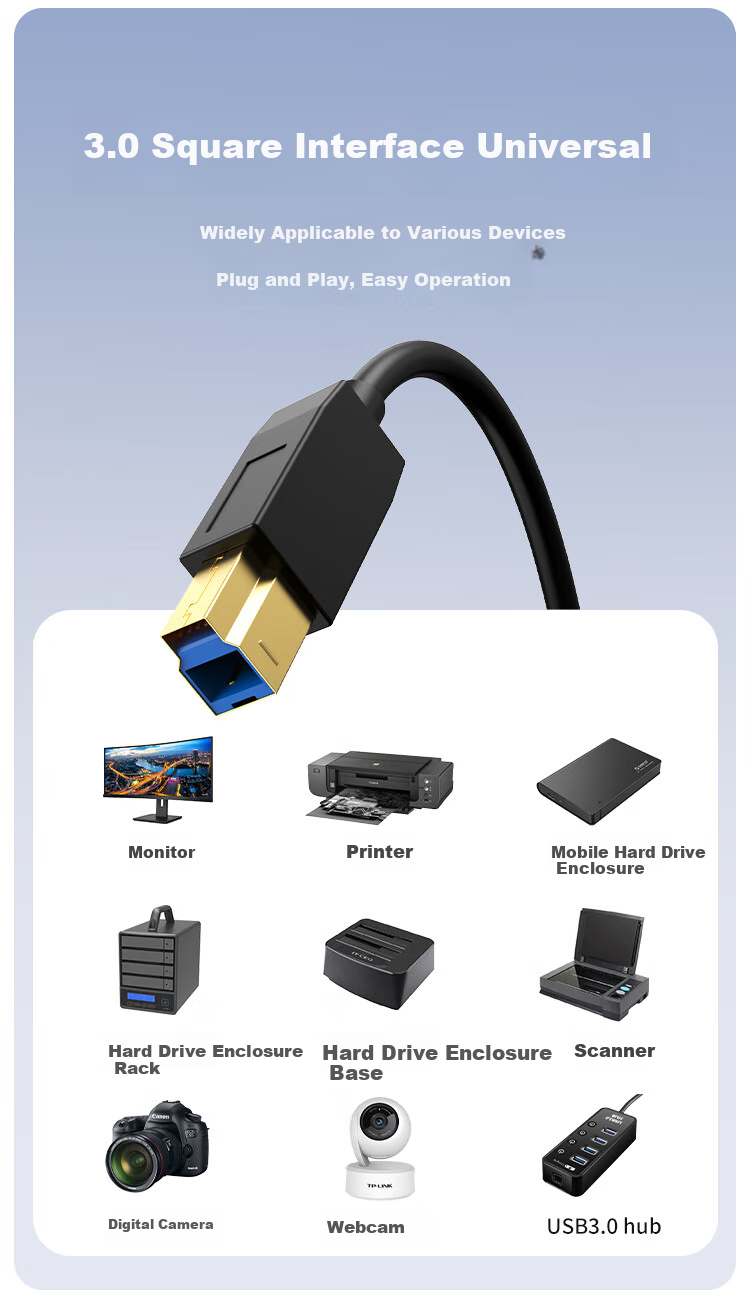 Кабель USB Type-C на USB-B