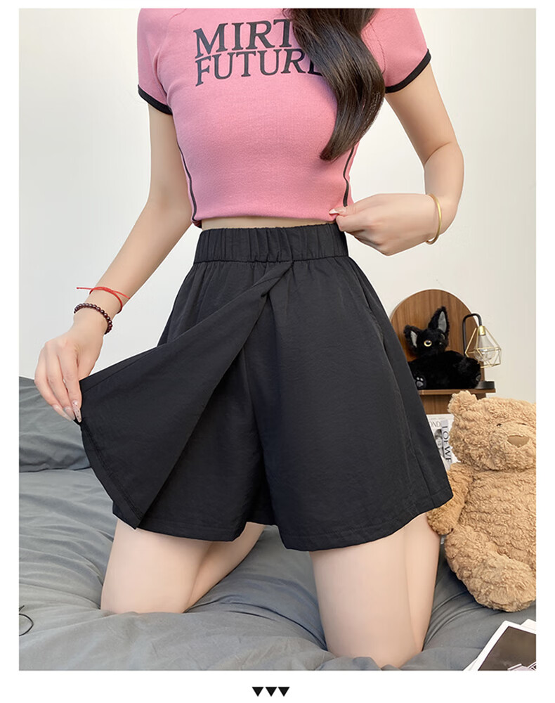 Шорты LangSha Ice Silk Shorts для женщин, летняя коллекция 2025, повседневные, свободные, широкие, до колена