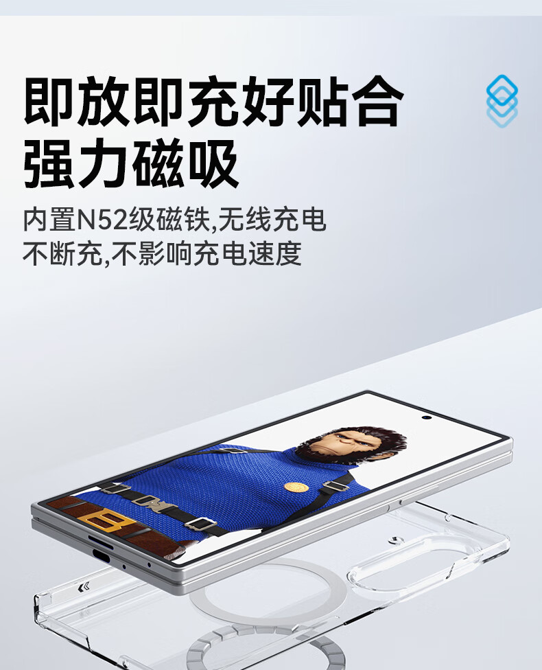Чехол Lanxingxiansheng для Samsung Z Fold7, прозрачный, магнитный, противоударный