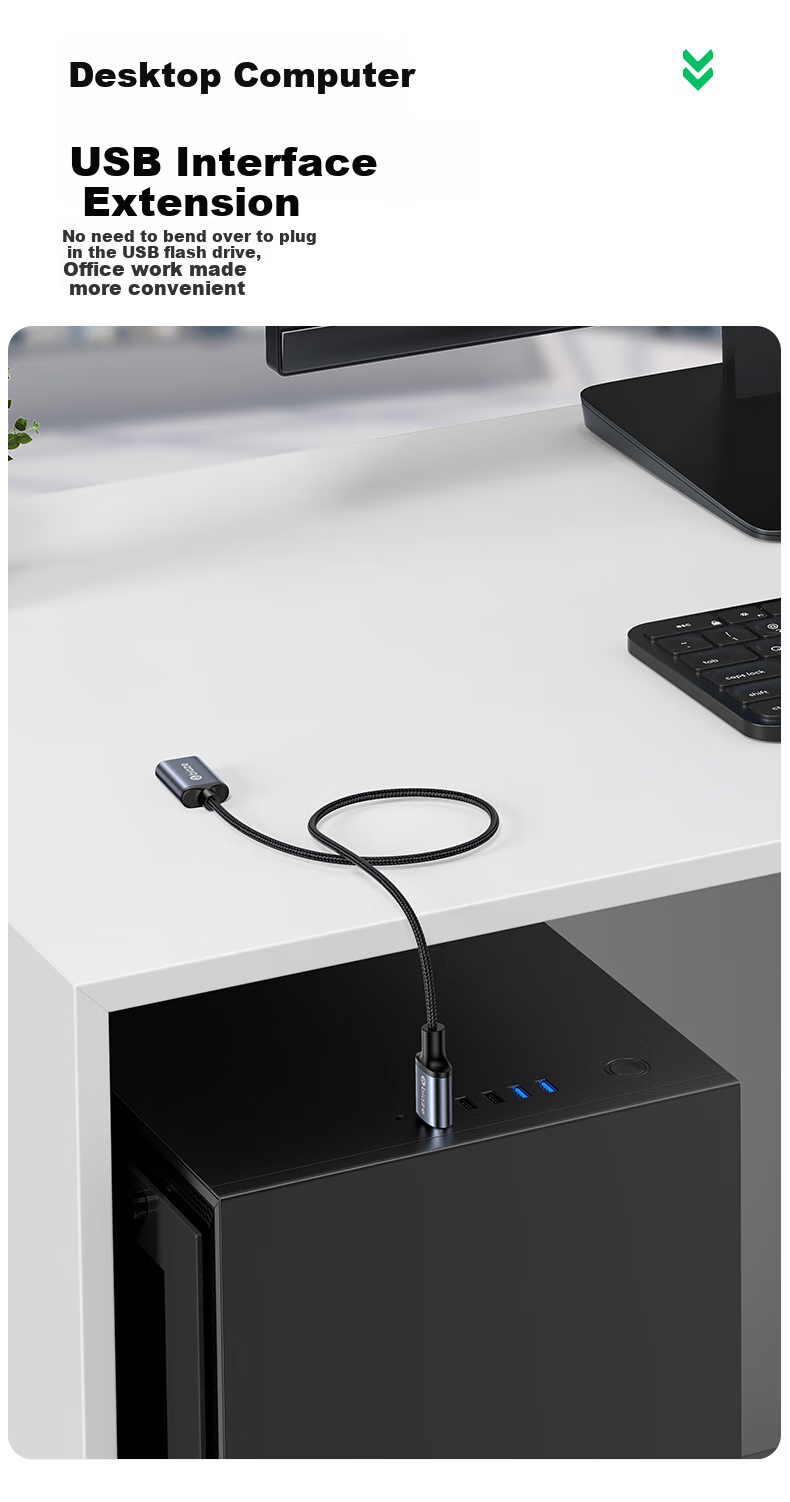 USB-удлинитель BIAZE, 3 метра, USB 3.0, мама-папа, черный