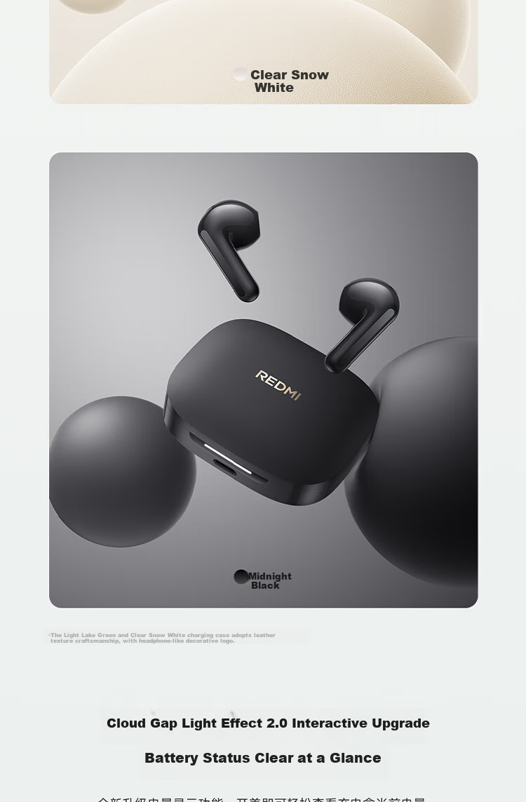 Беспроводные наушники MI Redmi Buds 7S, полувкладыши, с активным шумоподавлением, Bluetooth 5.4, черный