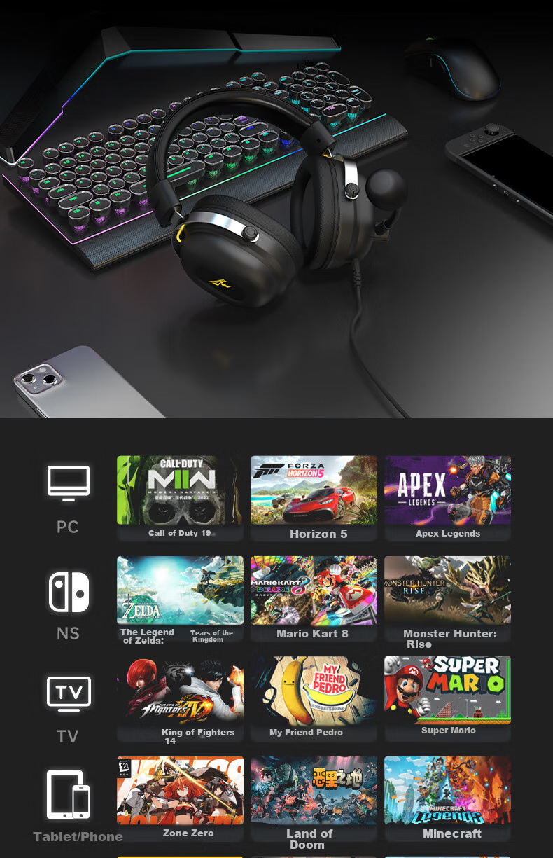 Игровая гарнитура SOMIC G936 PRO+, полноразмерная, проводная, с микрофоном, черная