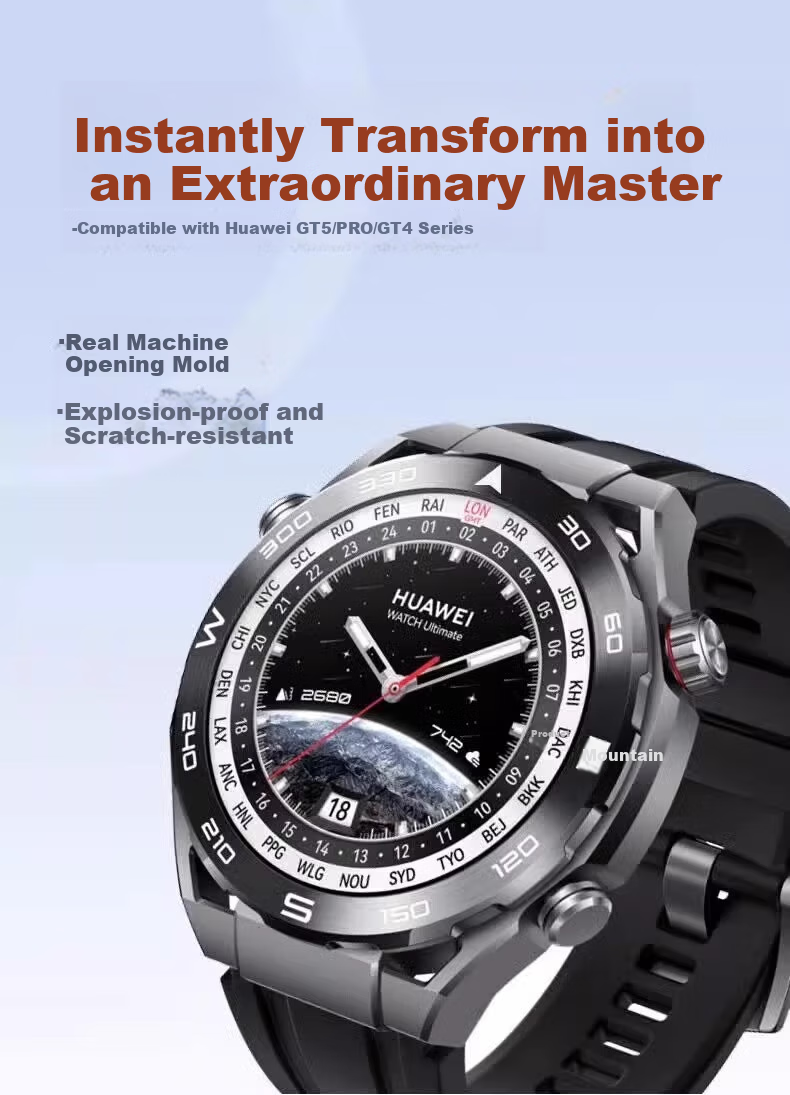 Защитный чехол XUANDAI для Huawei Watch GT5, с полным покрытием, из плетеного нейлона, с титановым ремешком