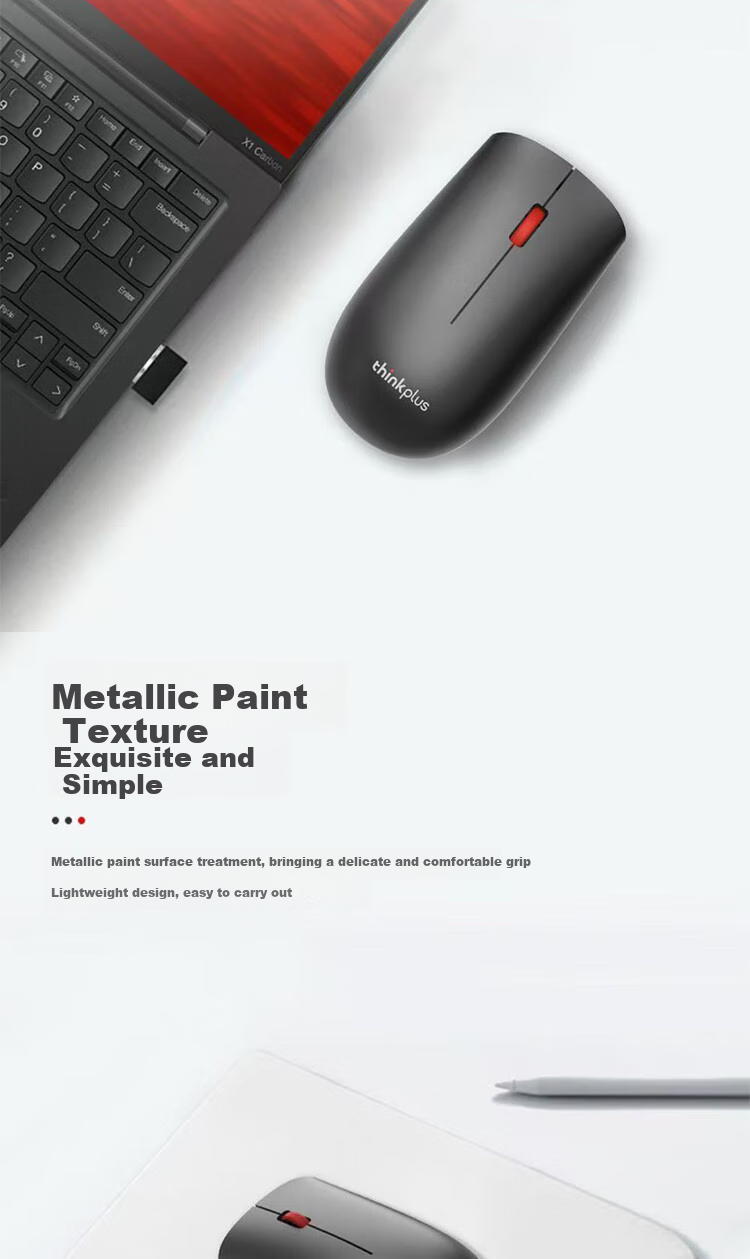 Беспроводная Bluetooth-мышь Lenovo Thinkplus T60X, умная, с эргономичным дизайном, серая