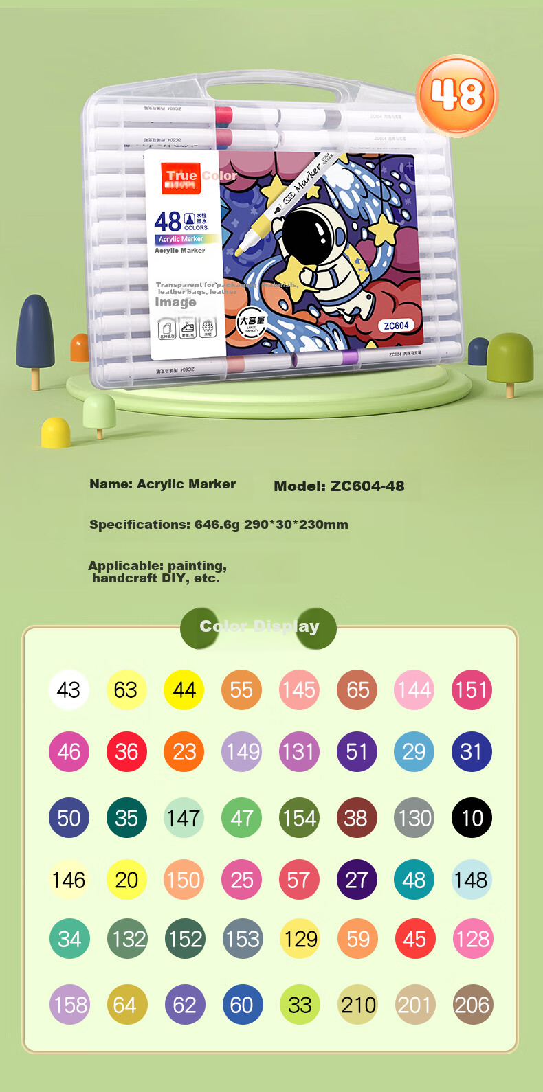 Акриловые маркеры TRUECOLOR 24 цвета
