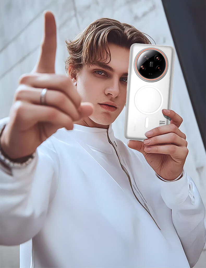 Защитный чехол Baozou для Xiaomi 14 Ultra, противоударный, магнитный, матовый, полупрозрачный, легкий, тонкий, простой, контрастный цвет, жесткий корпус, защита от отпечатков пальцев, износостойкость, черный