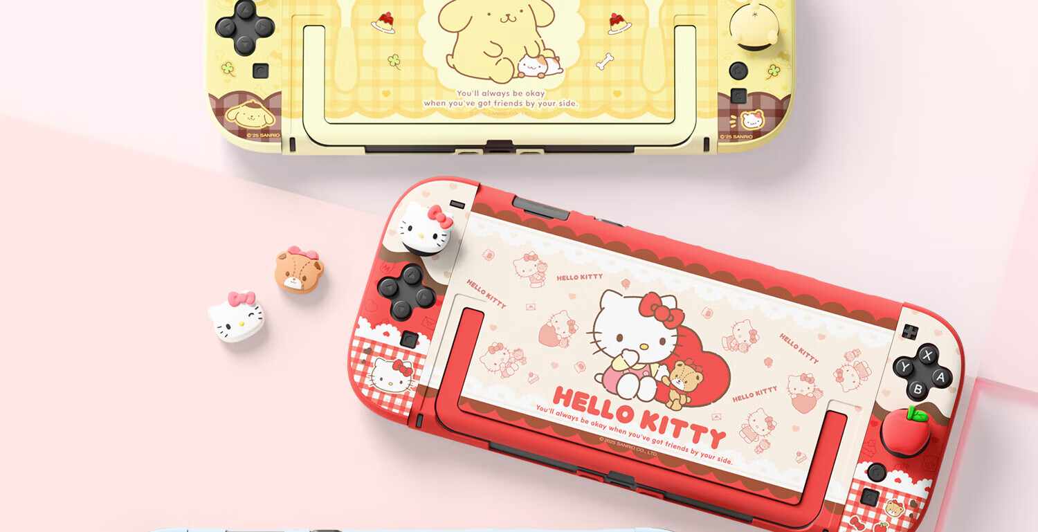 Защитный чехол Jixiang для Nintendo Switch 2, официальный чехол Sanrio, съемный жесткий чехол, ударопрочный, можно подключать к док-станции, чехол для Switch 2-го поколения