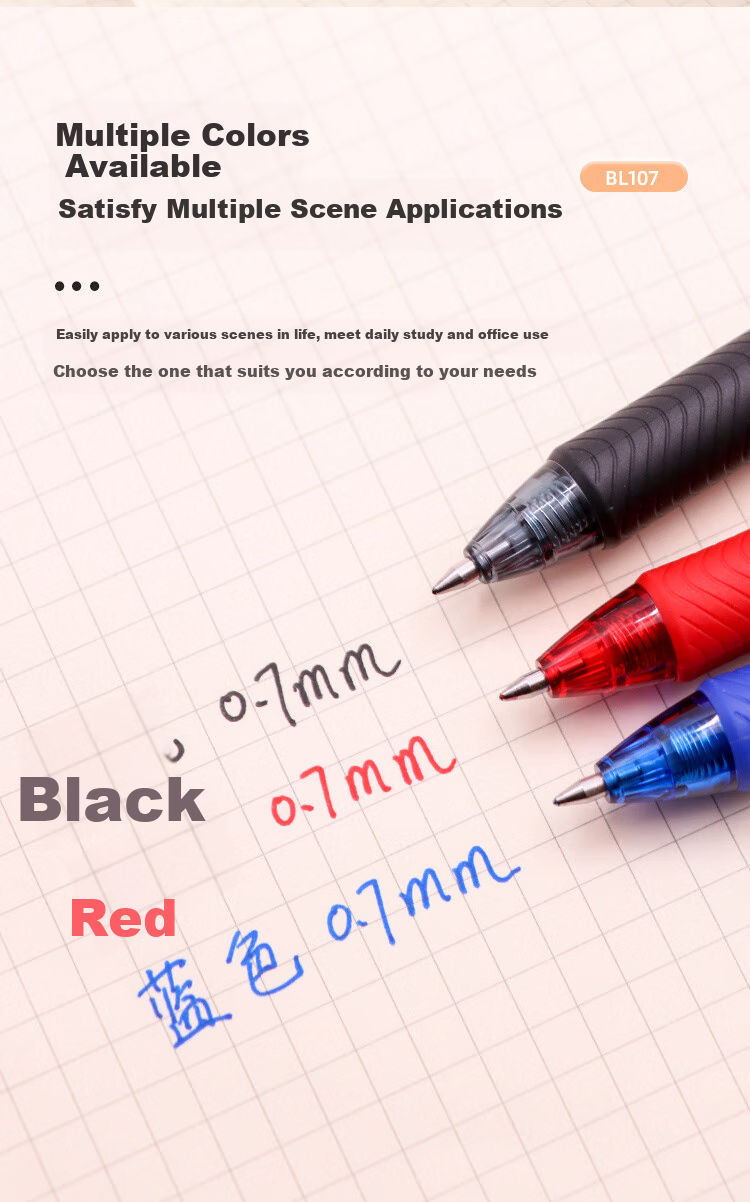 Pentel BL107-BX гелевая ручка, 0.7 мм, красная, 12 шт.