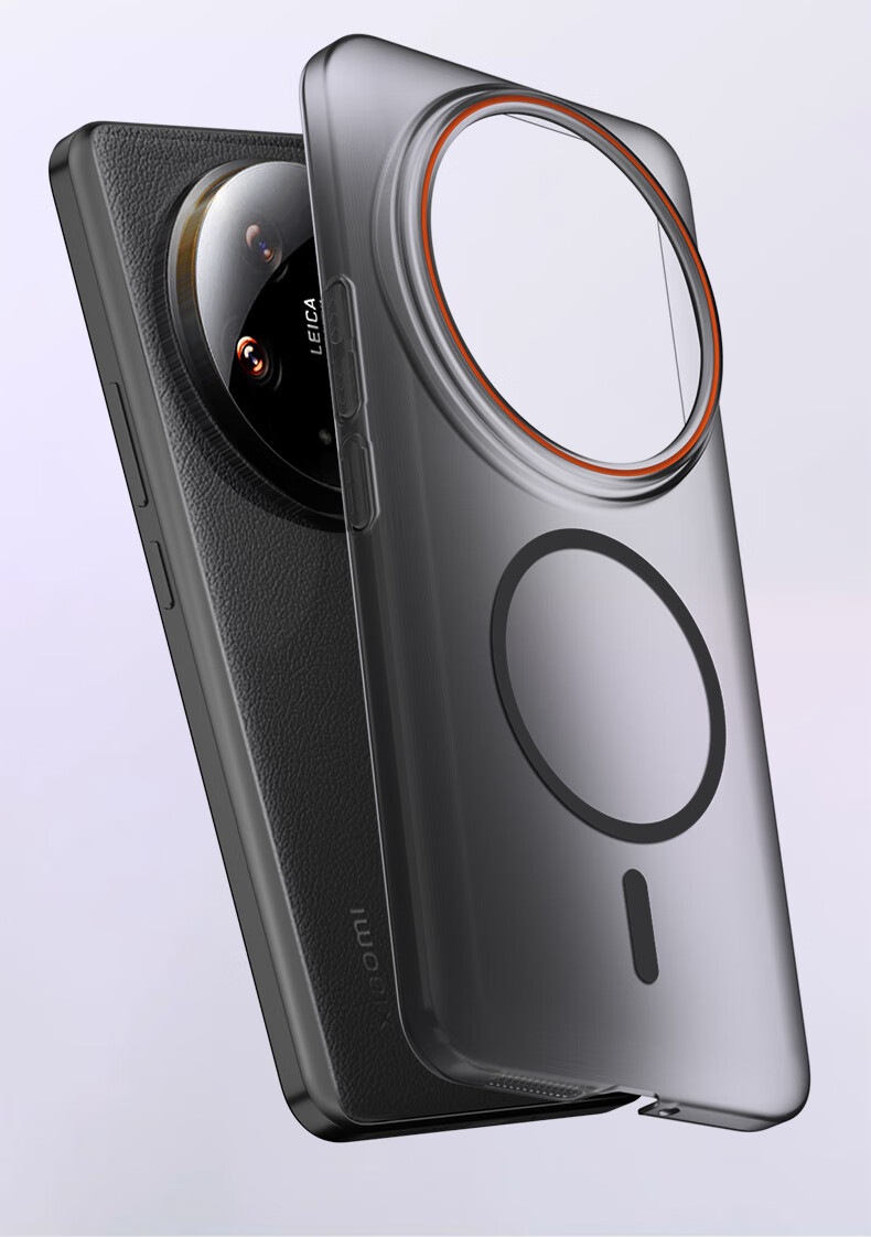 Защитный чехол Baozou для Xiaomi 14 Ultra, противоударный, магнитный, матовый, полупрозрачный, легкий, тонкий, простой, контрастный цвет, жесткий корпус, защита от отпечатков пальцев, износостойкость, черный