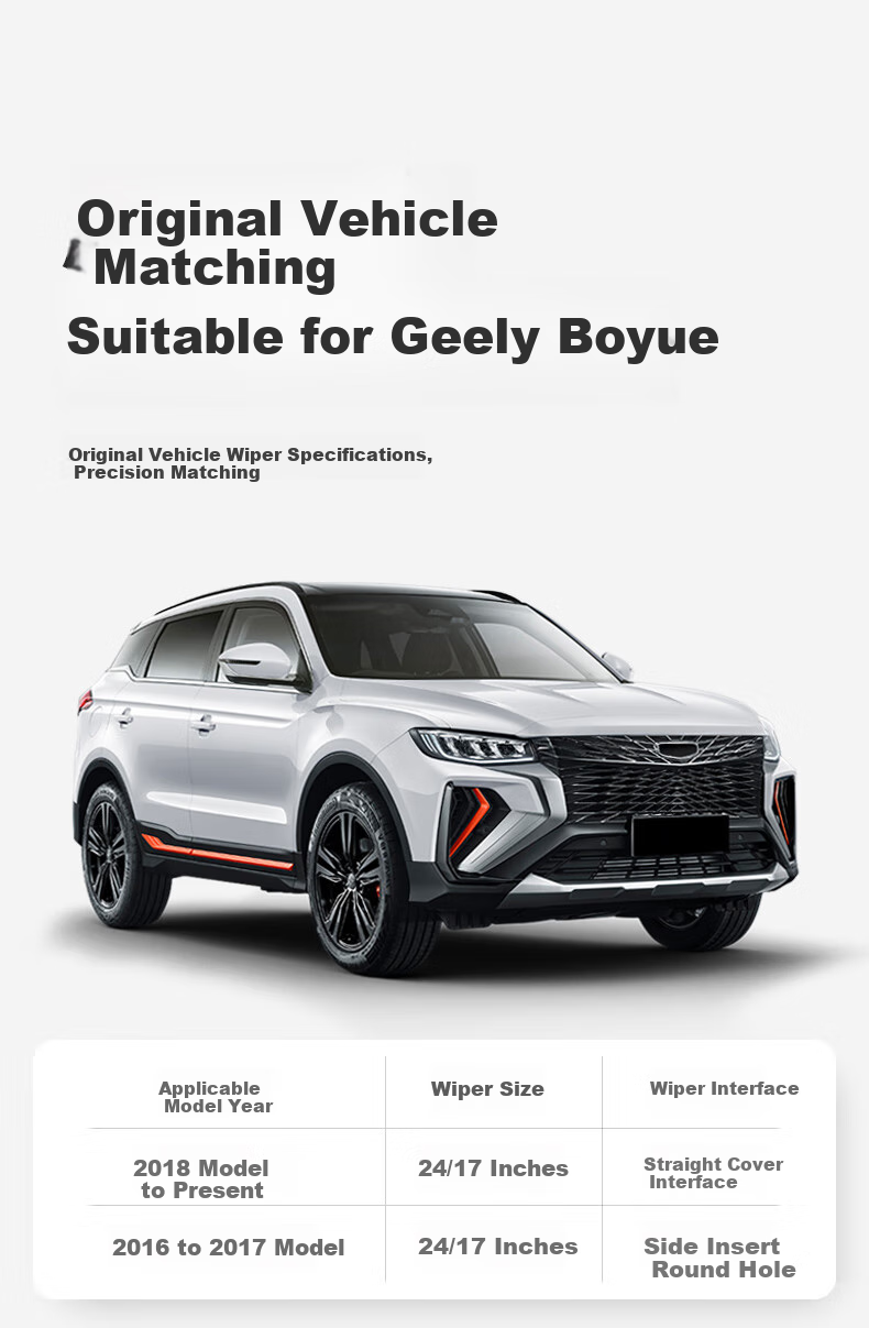 Комплект дворников Goodyear для Geely Boyue X, 2022, бескаркасные, 24/17 дюймов, 1 пара