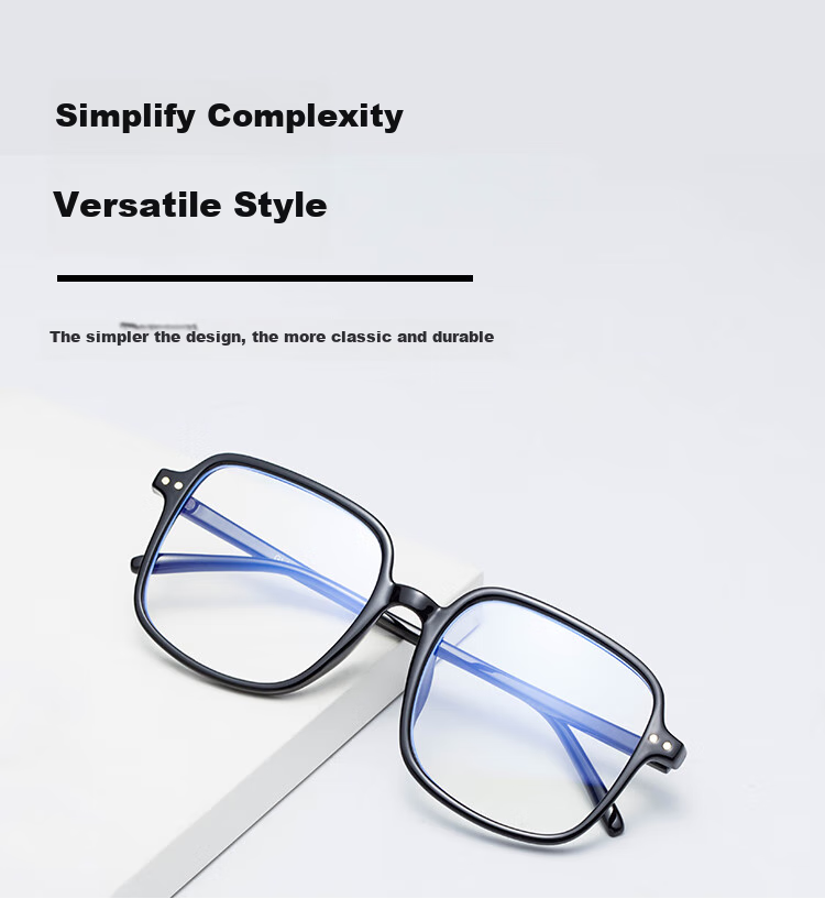 Очки Lianshang для защиты от синего света и излучения, унисекс, с большой оправой, прозрачные линзы, модель 8599, черный