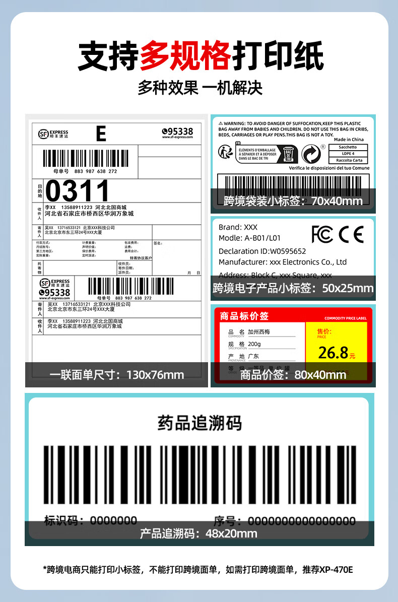 Принтер этикеток XINYE XP-D20, термопечать, 80мм, USB