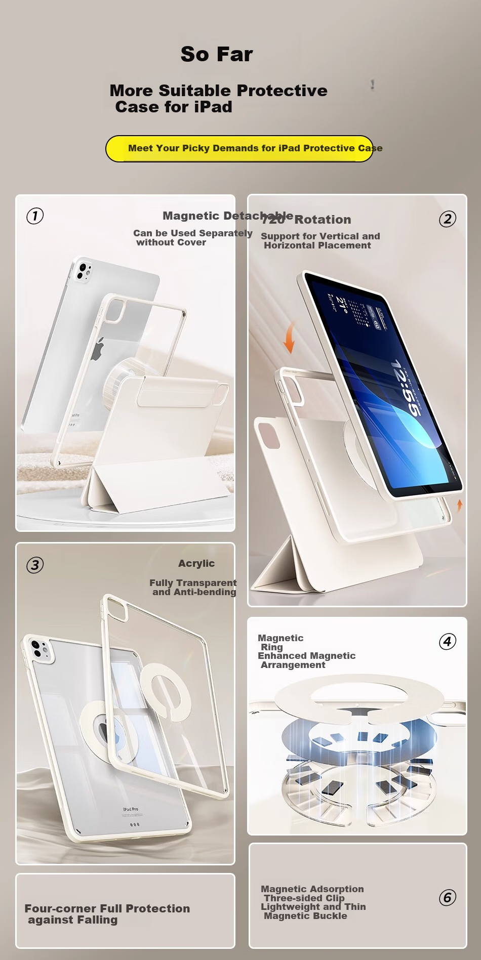 Защитный чехол RBP для iPad 9/8/7 10.2 дюйма, 2021/2020/2019, магнитный, вращающийся на 720°, тонкий, противоударный, с поддержкой горизонтального и вертикального положения