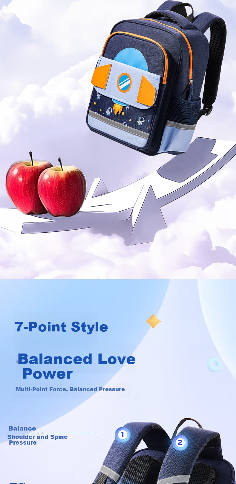 Рюкзак Deli Academy Series, розовый, для начальной школы, дизайн с розовым кроликом, для 3-6 классов