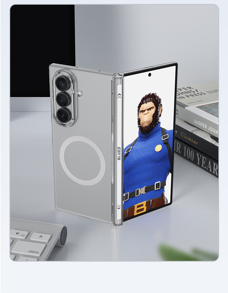 Чехол Lanxingxiansheng для Samsung Z Fold7, прозрачный, магнитный, противоударный
