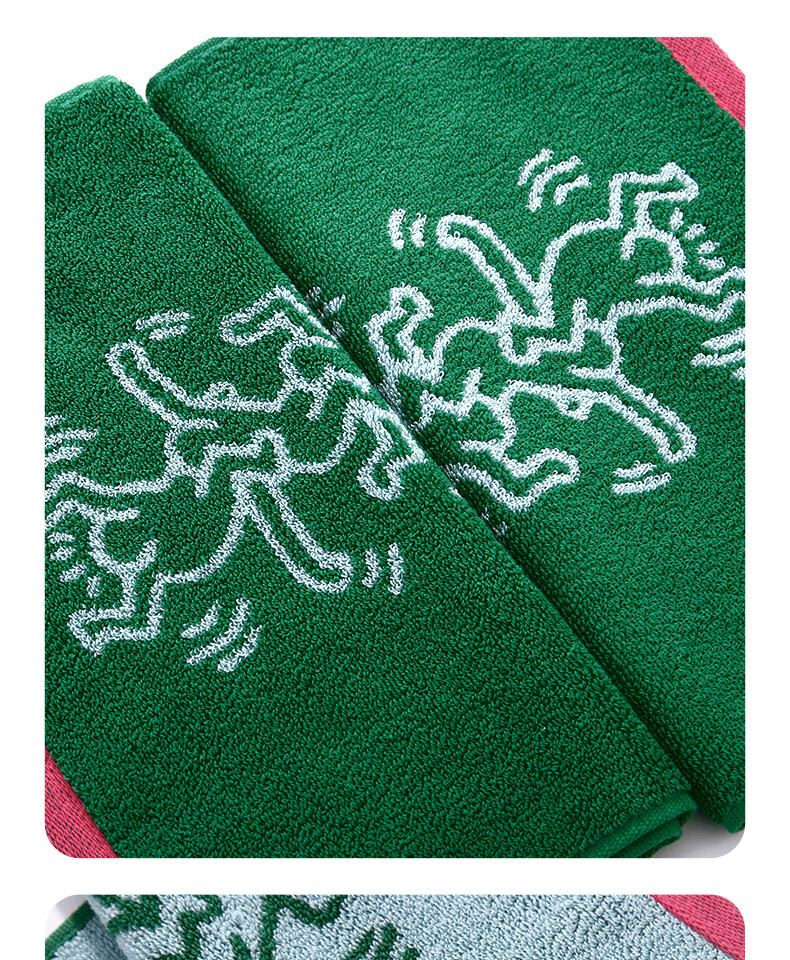 Полотенце KING SHORE X Kaishahar Collaboration A-Class Pure Cotton Jacquard Graffiti Towel, 1 шт.