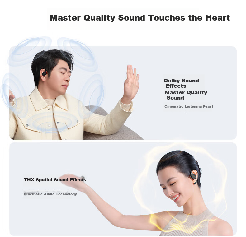 Беспроводные наушники Cleer ARC5 Sound Arc Open-Ear AI Smart Bluetooth, водонепроницаемые, защита от пота, цвет кремовый абрикос