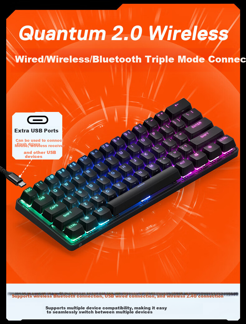 Игровая клавиатура SteelSeries Apex Pro Mini Wireless Tri-Mode Magnetic Switch Keyboard, 60% раскладка, 61 клавиша, беспроводная, черная
