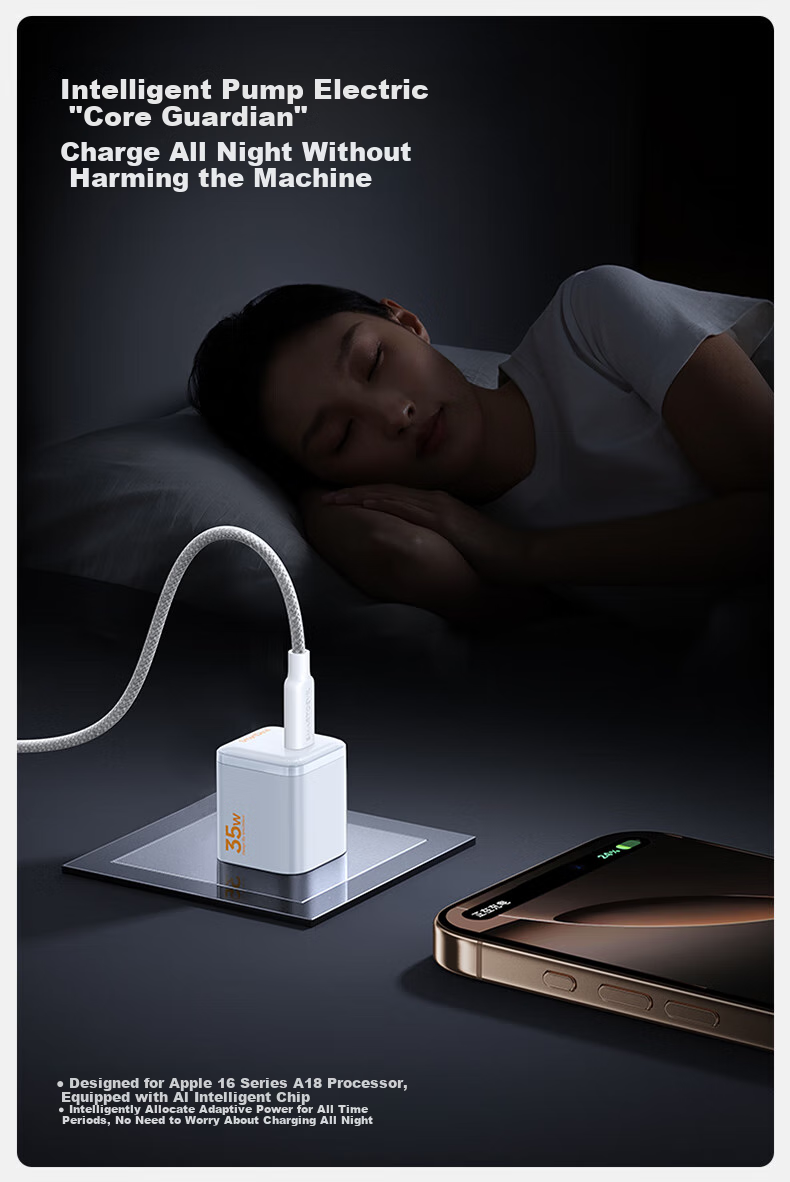 Зарядное устройство Shanmo Apple 35W GaN, совместимое с iPhone/iPad, кабель Type-C в комплекте