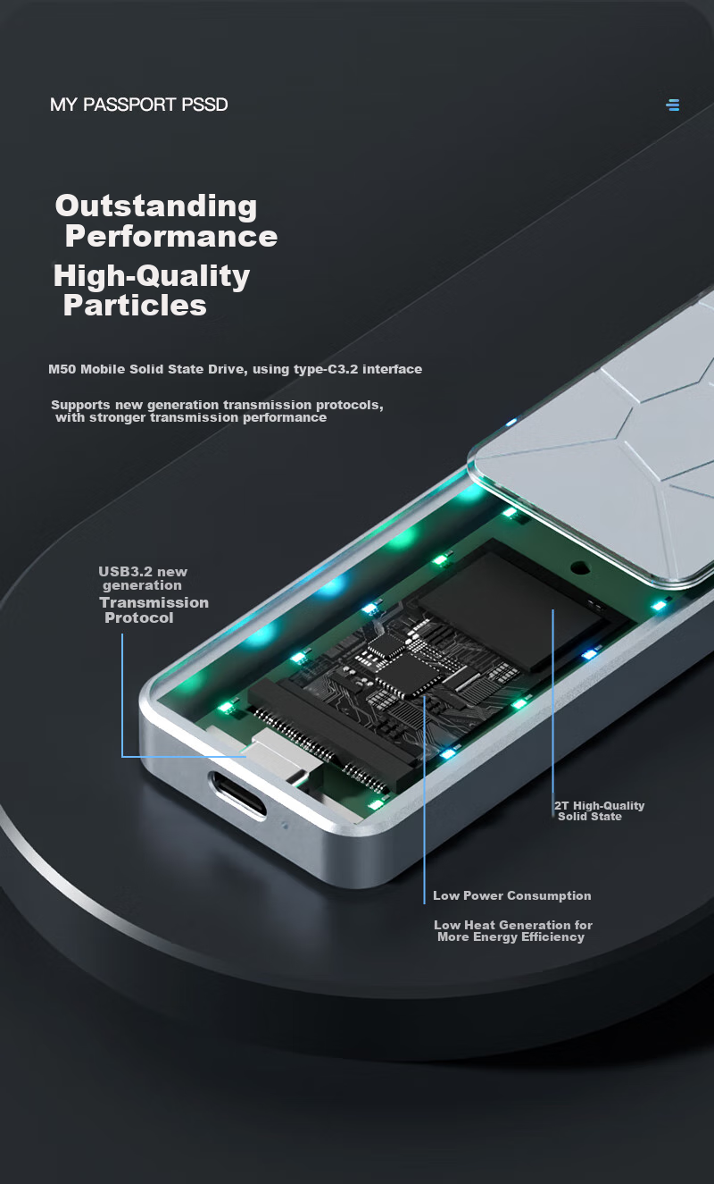 Портативный твердотельный накопитель Xiaopan (XDISK) M Series 512 ГБ, USB 3.2, Type-C, противоударный