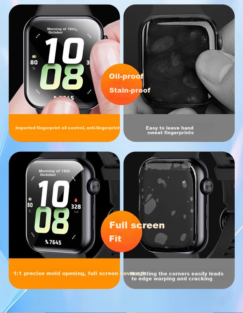 Защитное стекло для экрана Honor Watch 5, Iboann, изогнутое, полное покрытие, высокая четкость, защита от царапин и отпечатков пальцев