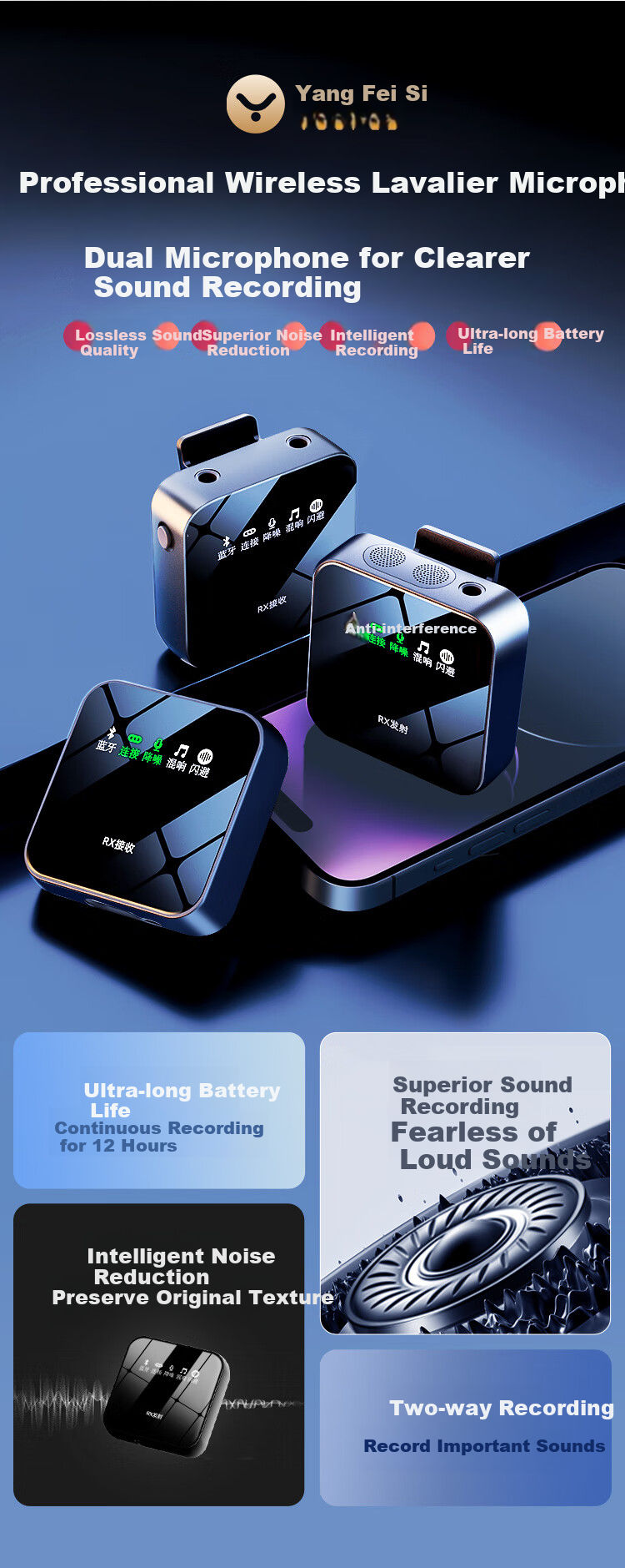 Беспроводной петличный микрофон YOUFES M22pro для прямой трансляции, записи, TikTok, караоке, с шумоподавлением, для телефонов, компьютеров и камер