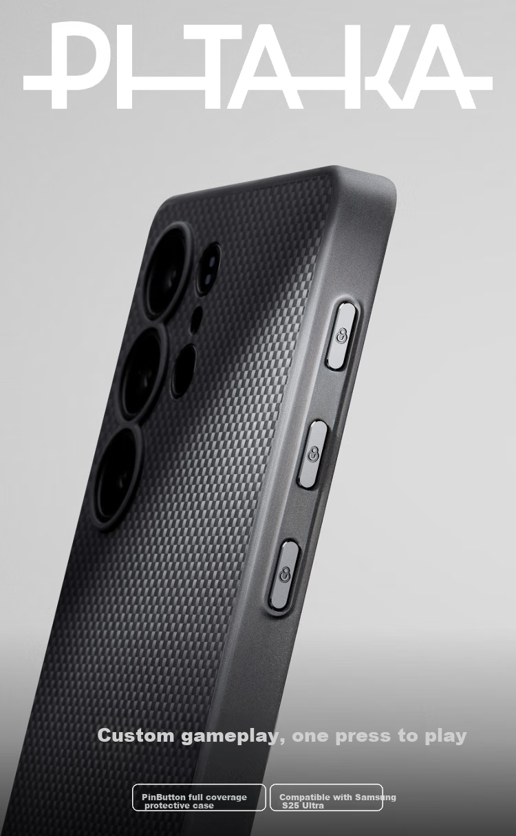 Чехол PITAKA Kevlar для Samsung S25 Ultra, ультратонкий, противоударный, с быстрыми кнопками, черный и серый
