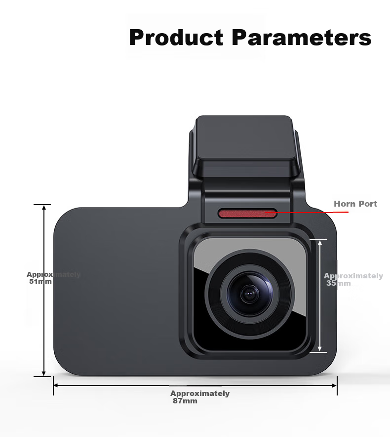 Видеорегистратор Weilute A2, 1440P, 3-дюймовый IPS HD-экран, ночное видение, без карты памяти