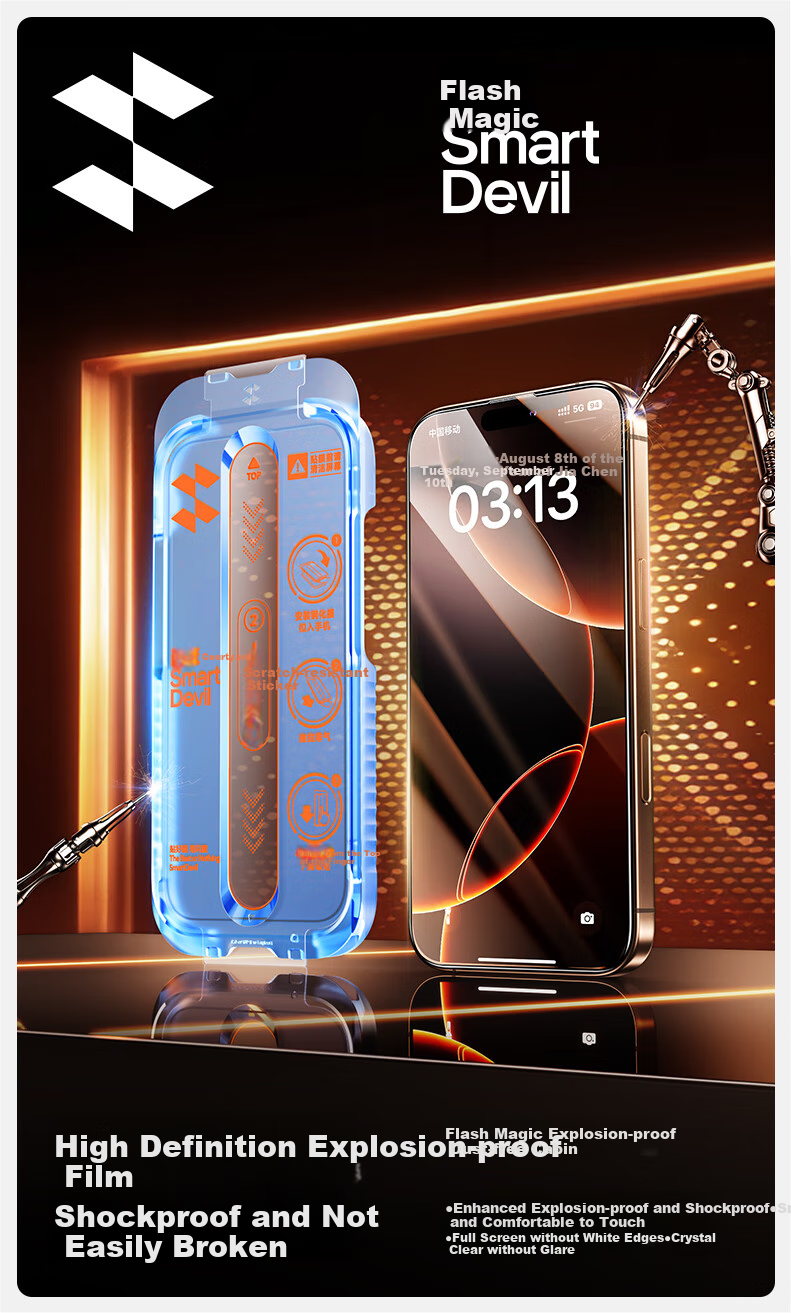Защитное стекло для экрана Shanmo для iPhone 16 Pro, полное покрытие, HD, защита от царапин, отпечатков пальцев, гладкое касание, без белых краев, пыленепроницаемое