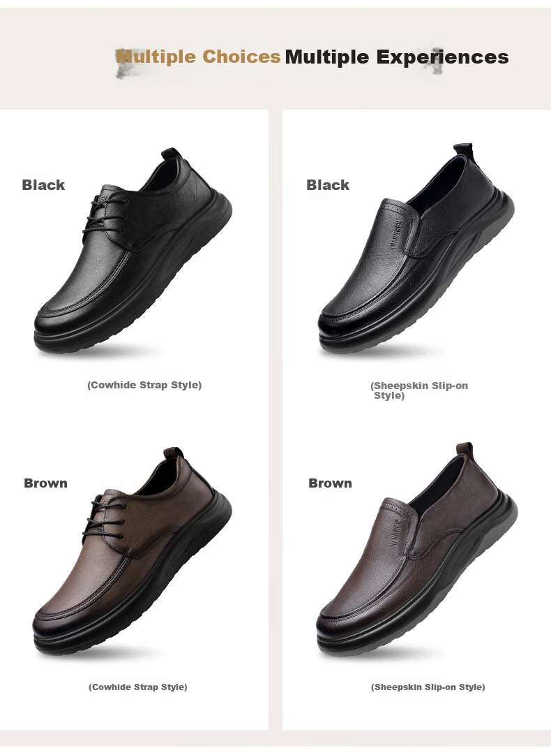 Мужские туфли Qiangren Business Casual, натуральная овчина, широкий носок, рабочие кожаные туфли, комфортная посадка, JDA87557, черные, размер 44