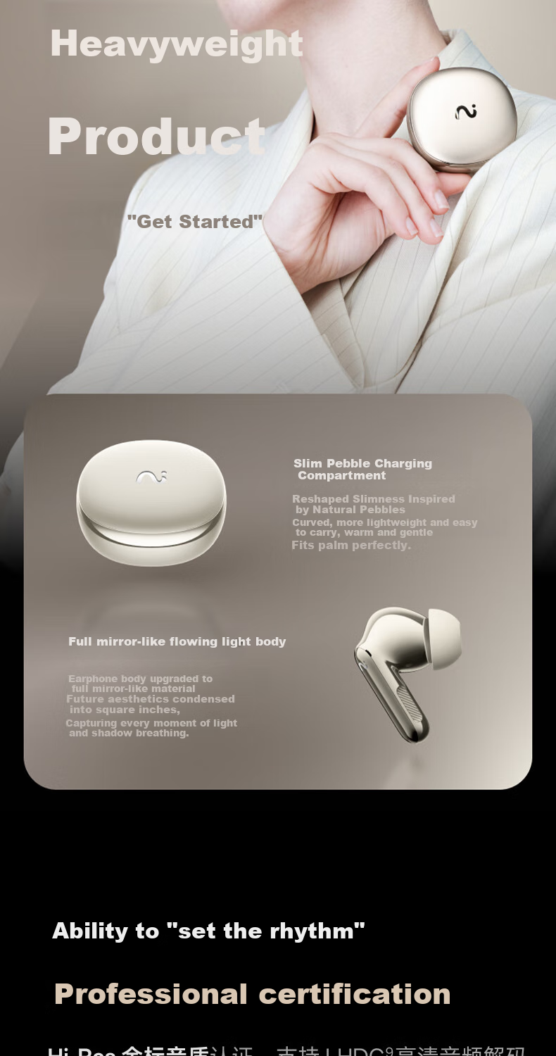 iFLYTEK AI Conference Earphones Pro3, умные Bluetooth-наушники с шумоподавлением, золотой титан, запись и перевод встреч, совместимость с Apple и Huawei
