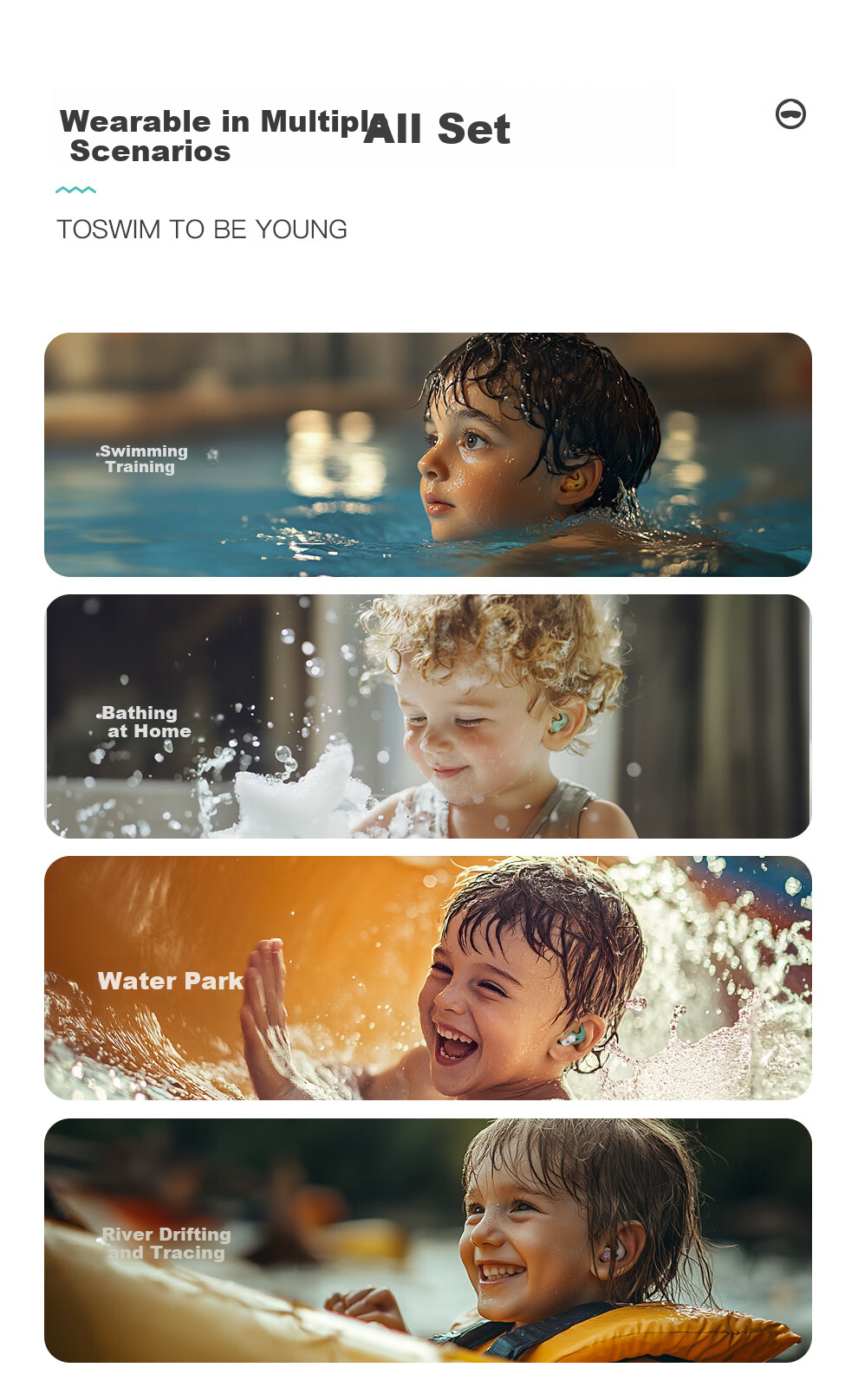 Удобные водонепроницаемые беруши TOSWIM для плавания, подходят для ушных каналов, для купания и детей, герой с крутыми очками