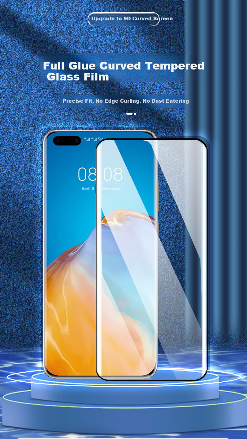Защитное стекло Smorss для Huawei P40 Pro/Pro+, полноэкранное, противоударное, антицарапающее, HD, полное покрытие, клейкое