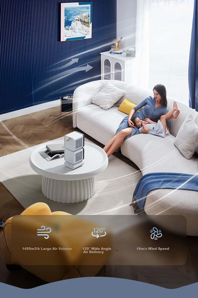 Умный настольный вентилятор Remax RS-ZF12 с двумя турбинами, цифровым дисплеем и двойным вращением, белый