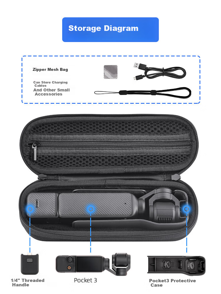 Чехол для DJI Pocket 3/2, защитный, водонепроницаемый, из ПУ кожи, черный