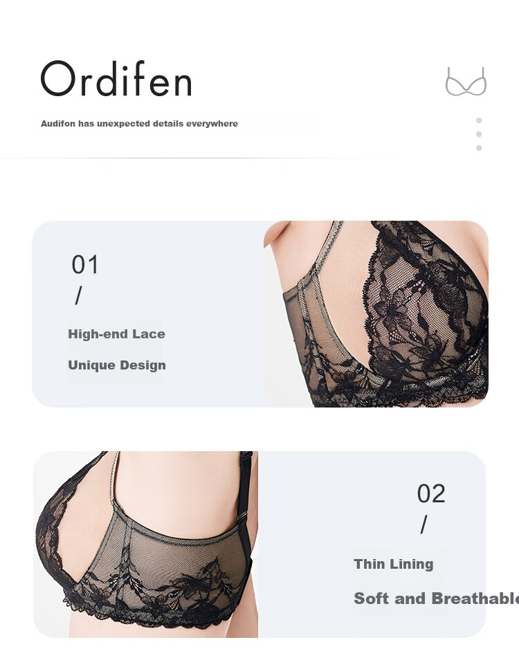 Женский бюстгальтер Ordifen XB4316, тонкий, бесшовный, с кружевной боковой поддержкой, пуш-ап для большой груди