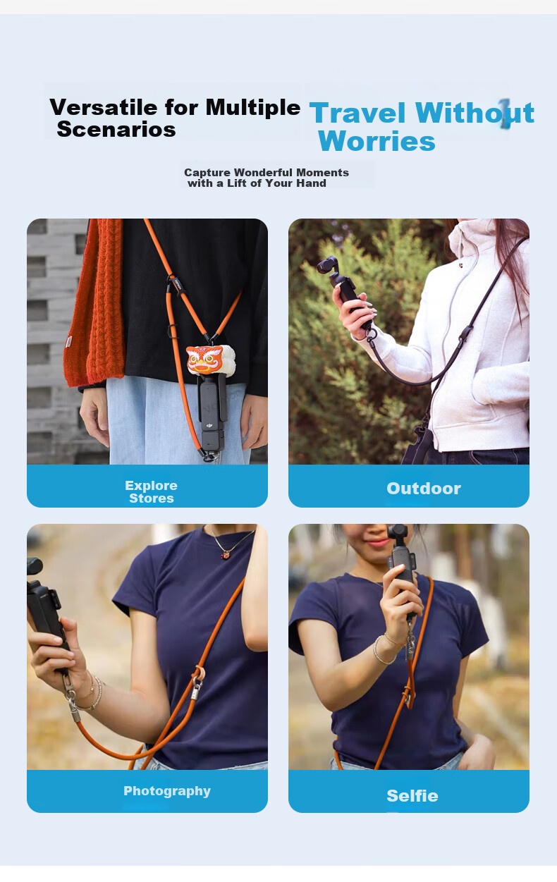 Ремешок YOUFES для DJI Pocket 3, нагрудный, на запястье, противоскользящий, противоугонный, выдвижной ремень безопасности, аксессуар для камеры Osmo
