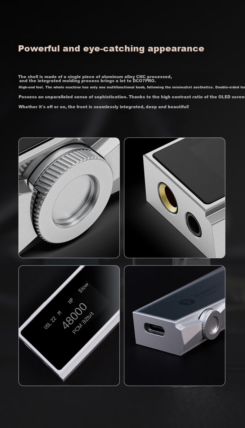 Портативный ЦАП/усилитель iBasso DC07PRO, серебристый, с поддержкой Hi-Res Audio