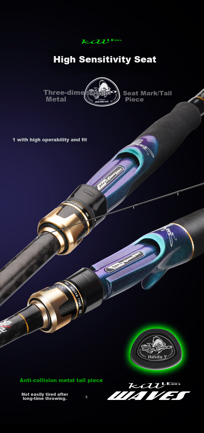Спиннинг HISTAR Wave-Slicing Long-Distance Casting Lure Rod, 2.5 метра ML, прямой хват
