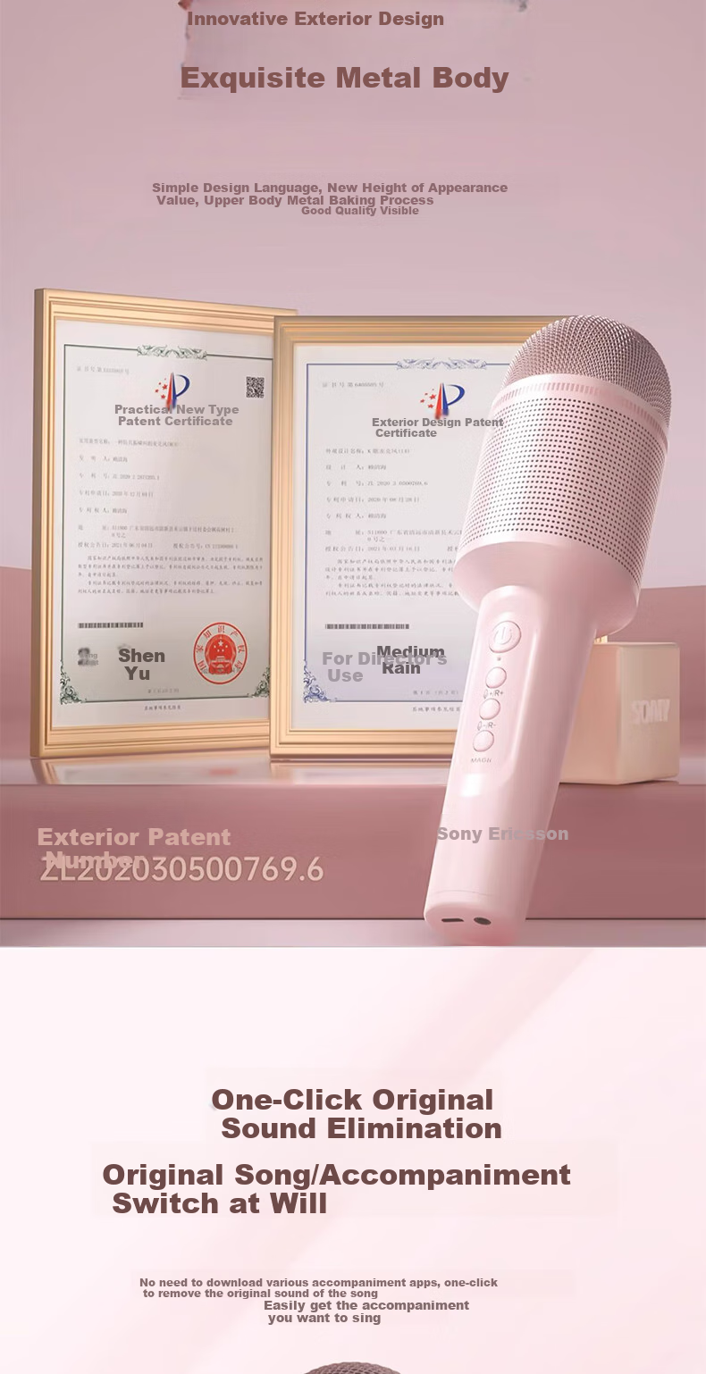 Беспроводной караоке-микрофон Soaiy MC8MAX, Bluetooth, портативный, для детей и дома, синий