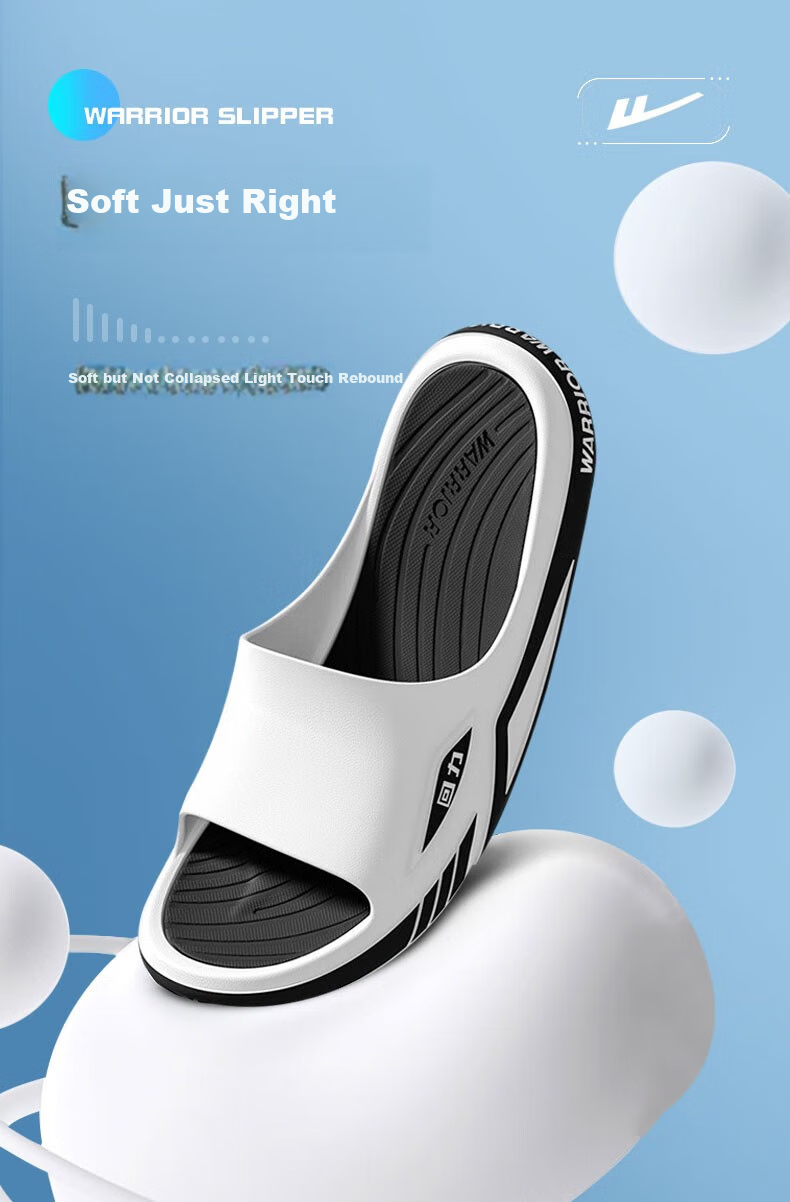 Шлепанцы Huili Sports мужские, домашние, нескользящие, для ванной комнаты, для улицы и пляжа, черные с белым, размер 42-43