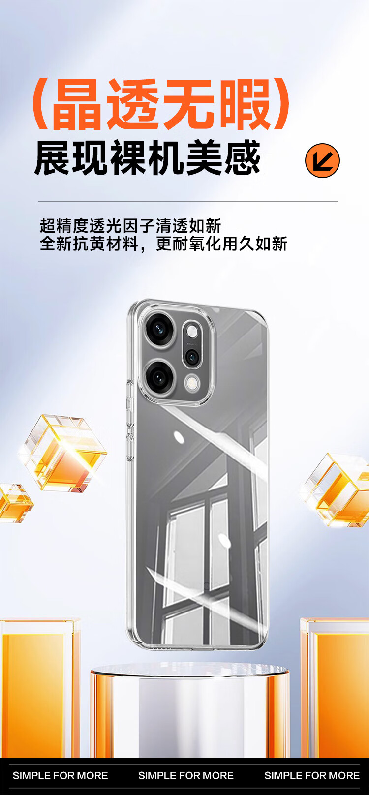Чехол для телефона KOOLIFE для OPPO Reno 14, защитный чехол, защита всей линзы, простая прозрачная мягкая оболочка, устойчивая к отпечаткам пальцев, задняя крышка
