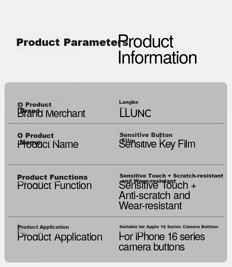 Защитная пленка LLUNC для кнопок камеры iPhone 17/16 серии, закаленное стекло, защита от царапин