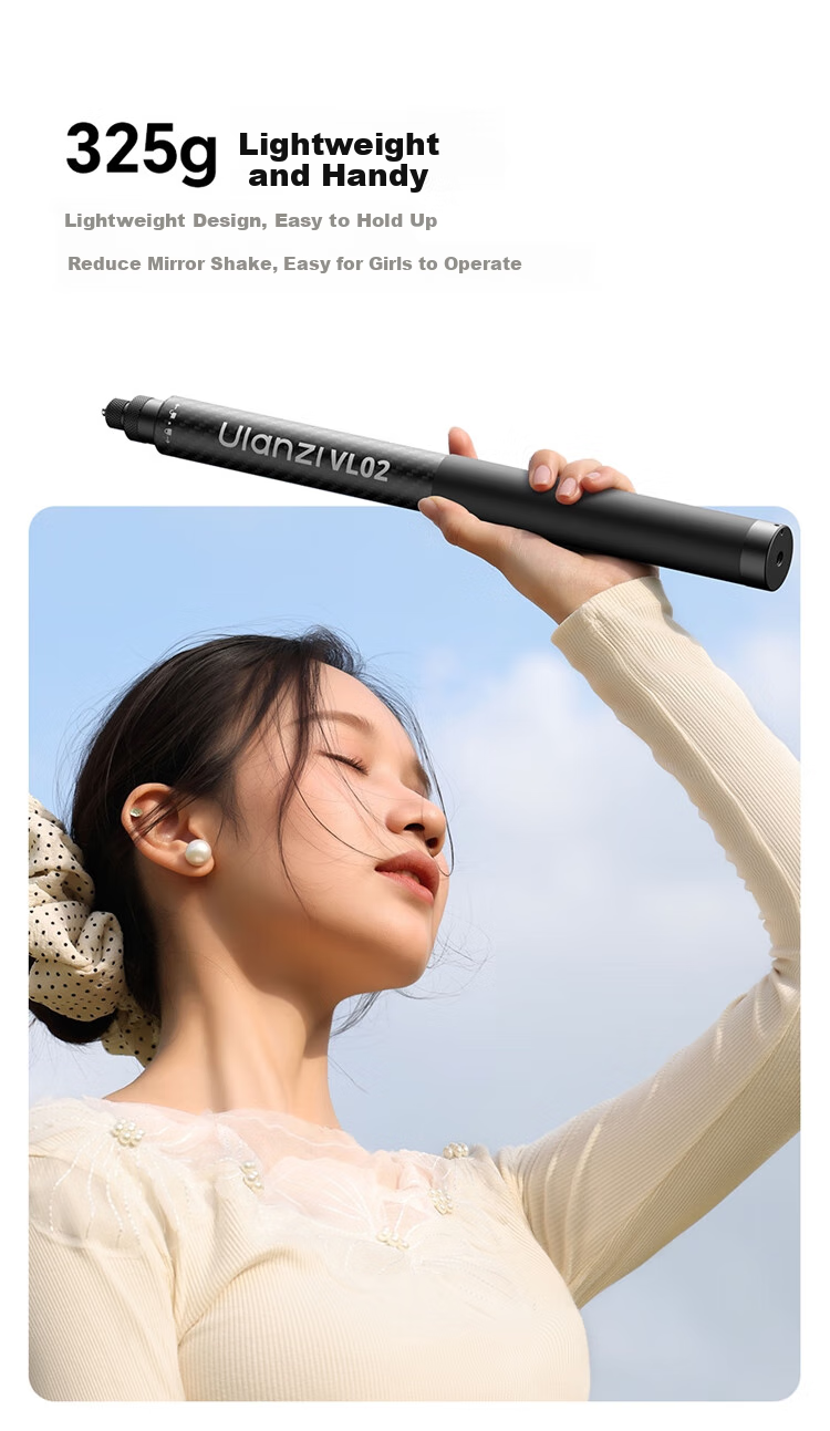 Ulanzi VL02 Селфи-палка из углеродного волокна, 2.7 метра, для панорамных камер Insta360 X4 X3, экшн-камер GoPro, аксессуар для фотосъемки