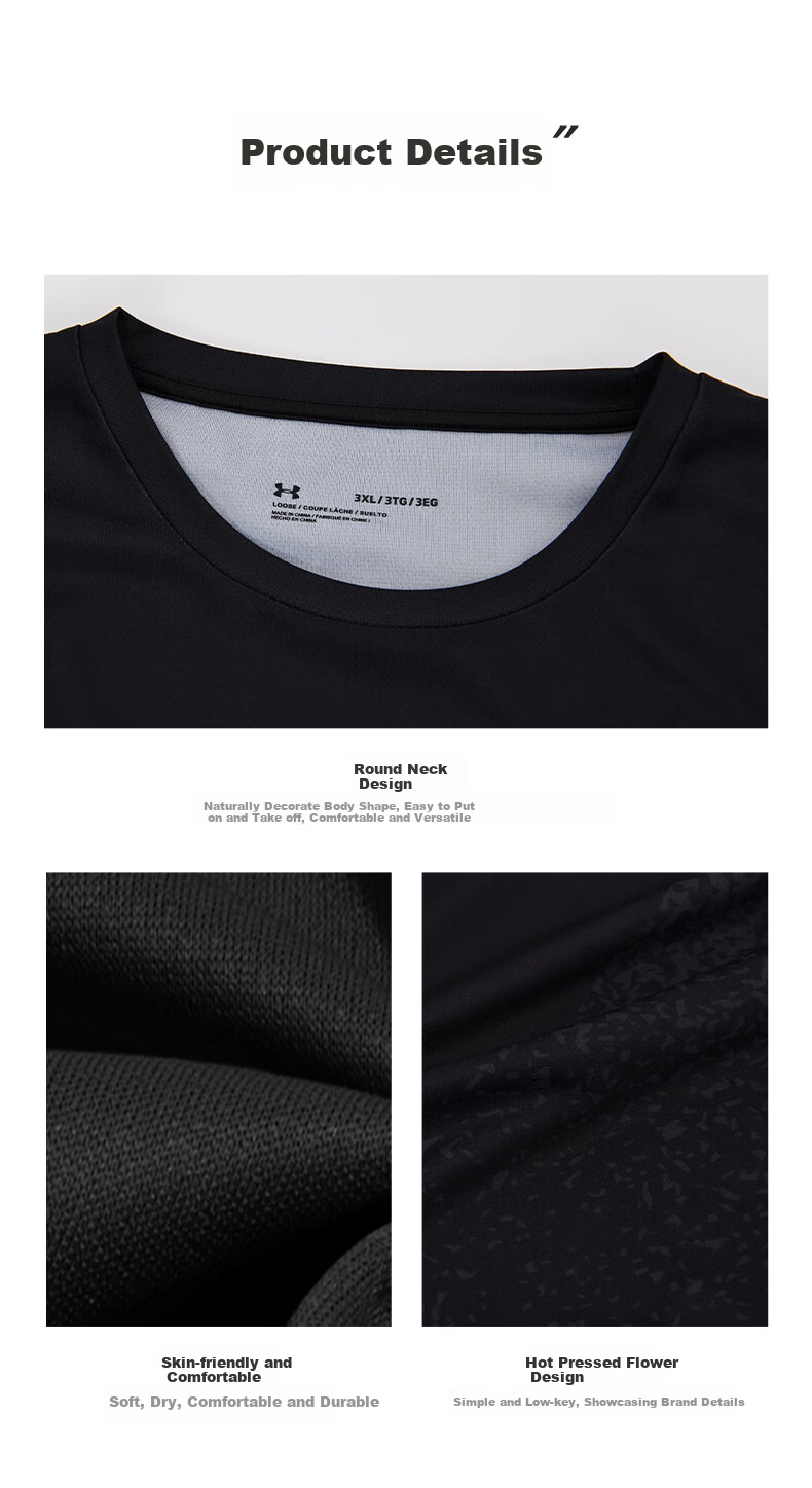 Мужская футболка Under Armour с коротким рукавом, быстросохнущая, дышащая, для фитнеса и бега, летняя