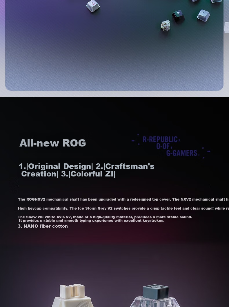 Механическая игровая клавиатура ROG Yemo X, беспроводная, с RGB-подсветкой, 75 клавиш, горячая замена, белый